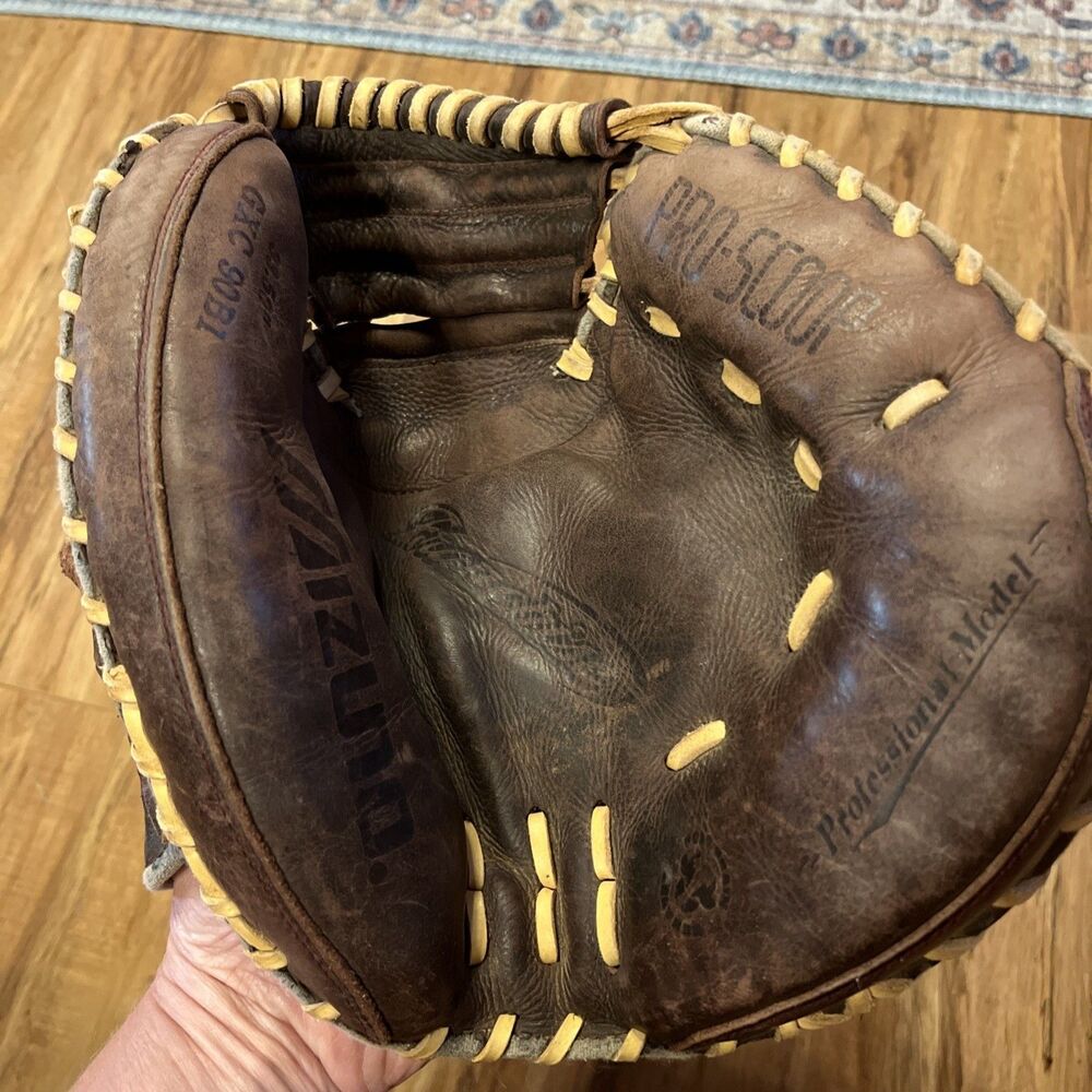 Mizuno Leather Catcher Mitt GXC 90B1 33.50 Pro Scoop Brown& Tan Left Hand Throw